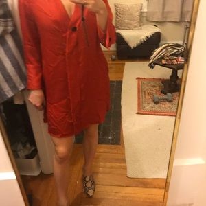 Zara Shirt Dress with Pockets Light Silky Material